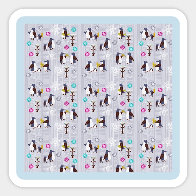 Penguin Pattern Sticker by AnnieWijaya